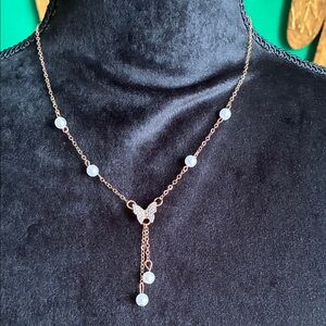 NEW Butterfly necklace with faux pearls and crystals in goldtone holidays gift